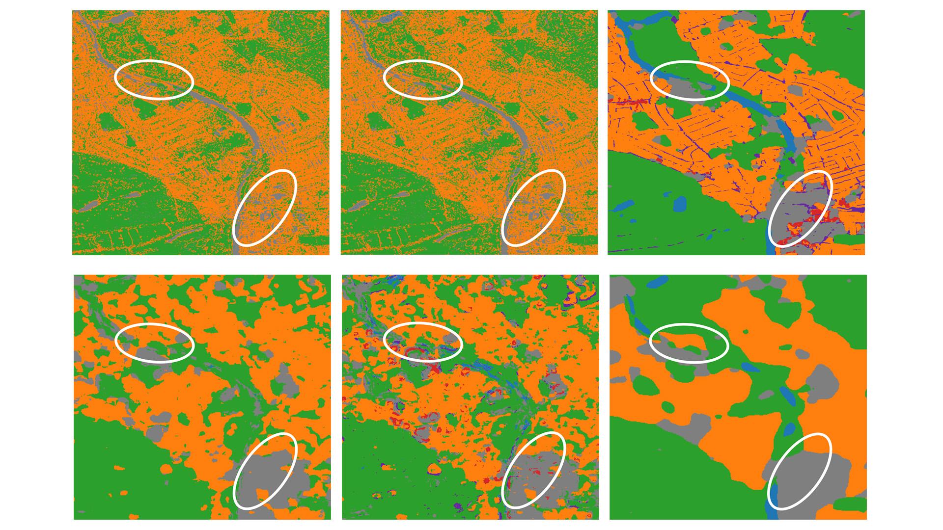 Wizualne porównanie wyników algorytmów przy użyciu optymalnej kombinacji cech